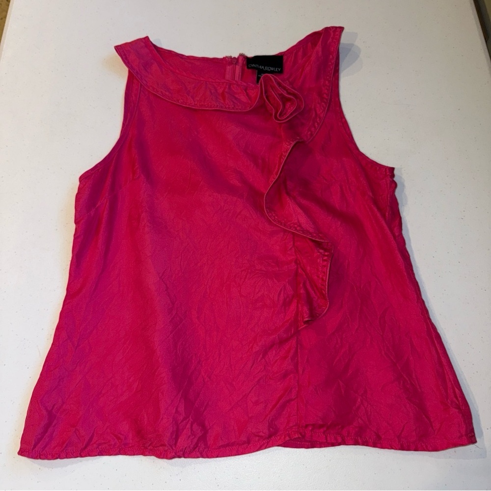 Cynthia Rowley Top‎ 100% Silk Magenta Pink Size Small Tank